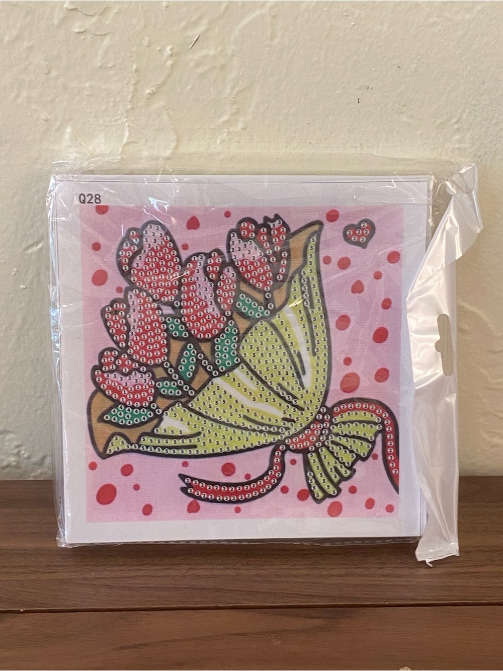 DIY Diamond Art Rose Bouquet Canvas Kit Framed Craft Decor 7x7 New